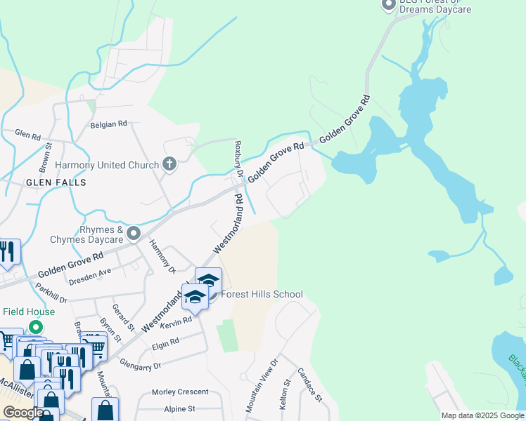 map of restaurants, bars, coffee shops, grocery stores, and more near 240 Coldbrook Crescent in Saint John