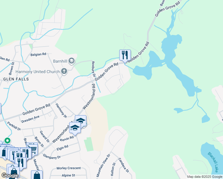 map of restaurants, bars, coffee shops, grocery stores, and more near 95 Coldbrook Crescent in Saint John