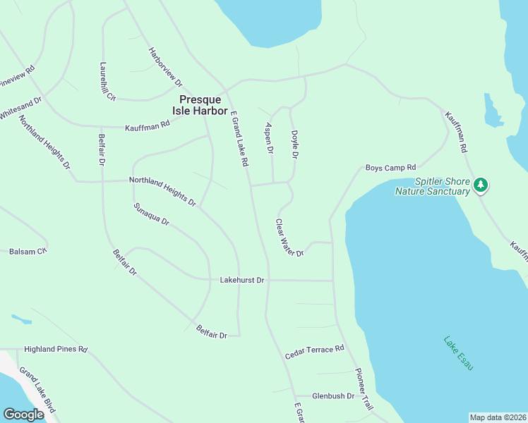 map of restaurants, bars, coffee shops, grocery stores, and more near 7001-7199 East Grand Lake Road in Presque Isle