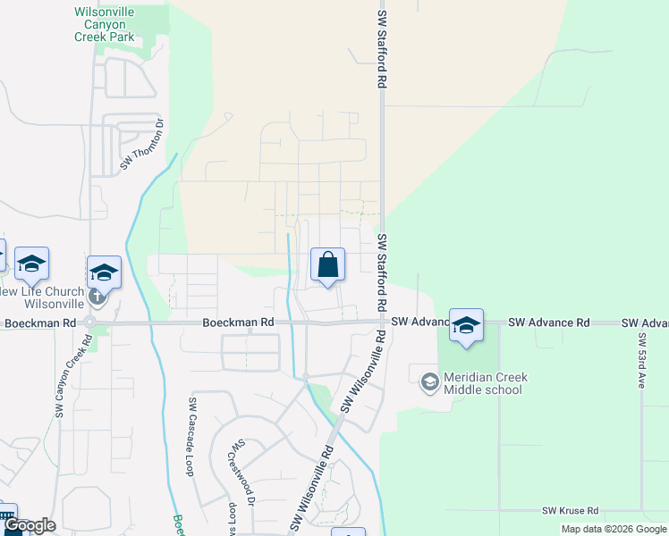 map of restaurants, bars, coffee shops, grocery stores, and more near Southwest Marigold Terrace in Wilsonville