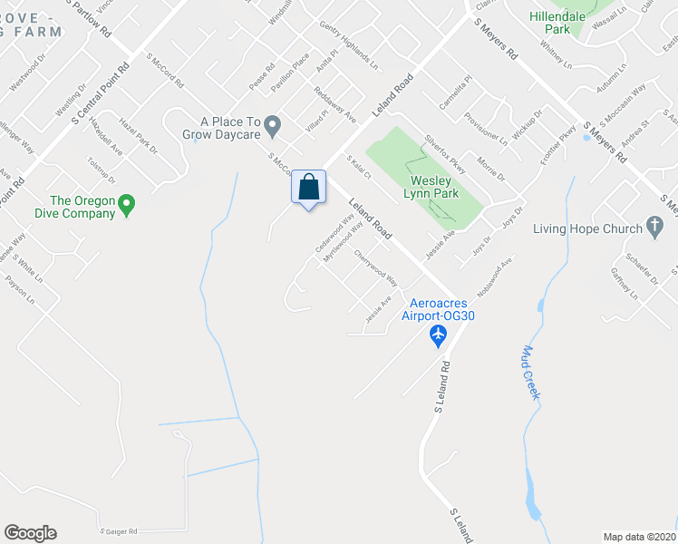 map of restaurants, bars, coffee shops, grocery stores, and more near 19706 Cedarwood Way in Oregon City