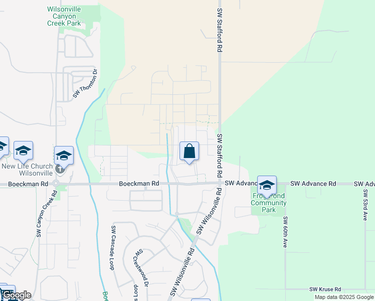 map of restaurants, bars, coffee shops, grocery stores, and more near 27760 Southwest Larkspur Terrace in Wilsonville