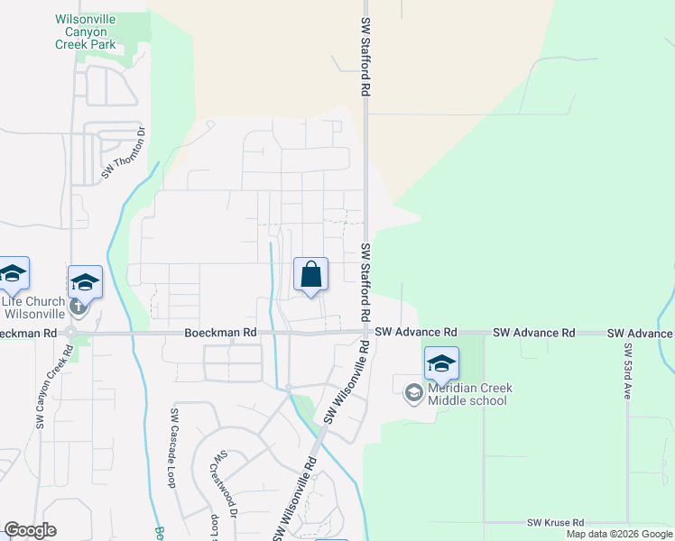 map of restaurants, bars, coffee shops, grocery stores, and more near 27757 Southwest Alder Lane in Wilsonville