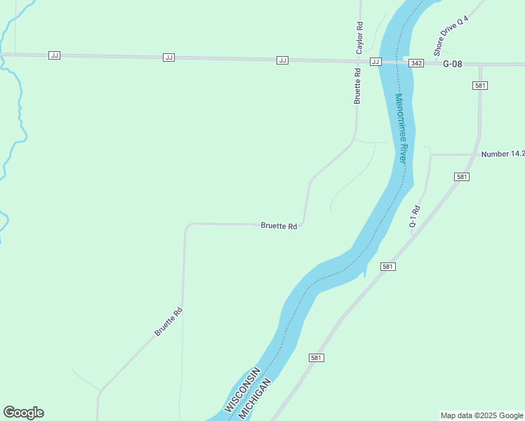 map of restaurants, bars, coffee shops, grocery stores, and more near 1614 Bruette Road in Wausaukee