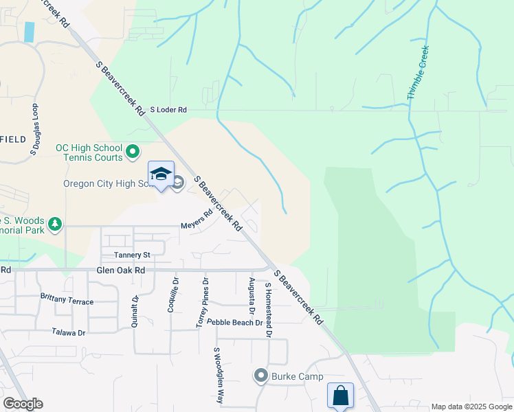 map of restaurants, bars, coffee shops, grocery stores, and more near 19896 South Beavercreek Road in Oregon City