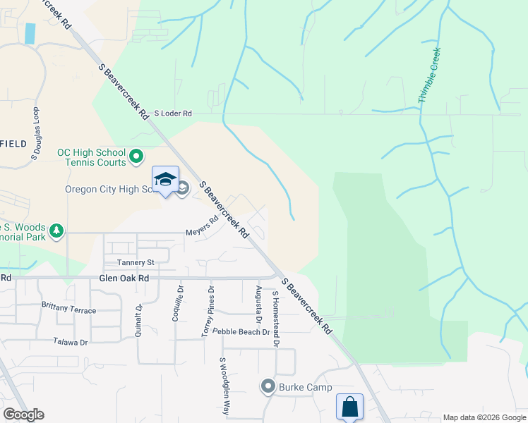 map of restaurants, bars, coffee shops, grocery stores, and more near 15150 Gifford Lane in Oregon City