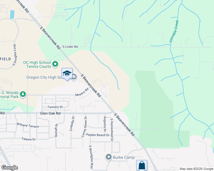 map of restaurants, bars, coffee shops, grocery stores, and more near 19896 South Beavercreek Road in Oregon City