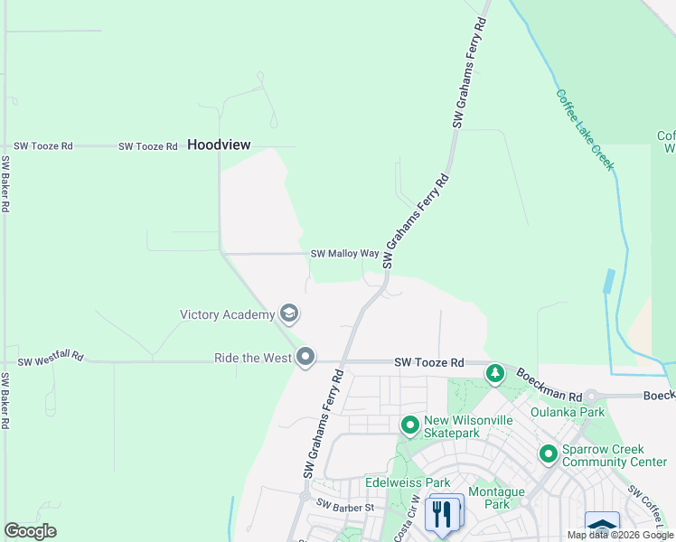 map of restaurants, bars, coffee shops, grocery stores, and more near 11980 Southwest Malloy Way in Sherwood