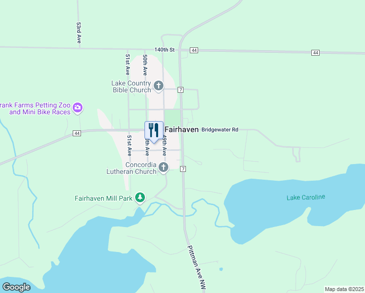 map of restaurants, bars, coffee shops, grocery stores, and more near County Highway 7 in South Haven