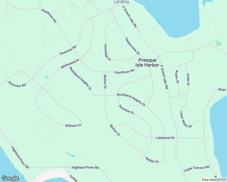 map of restaurants, bars, coffee shops, grocery stores, and more near 17701-18199 Sunaqua Drive in Presque Isle