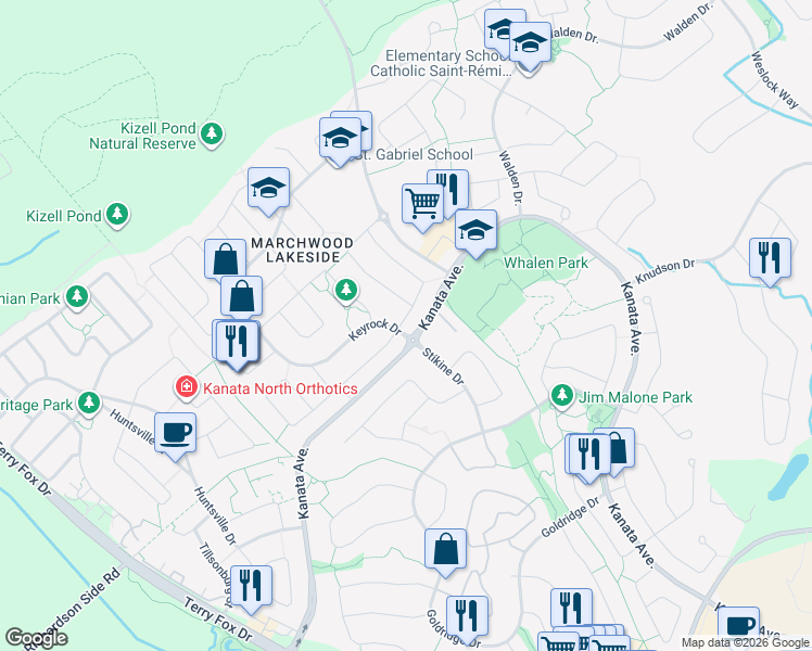 map of restaurants, bars, coffee shops, grocery stores, and more near 503 Remnor Avenue in Ottawa