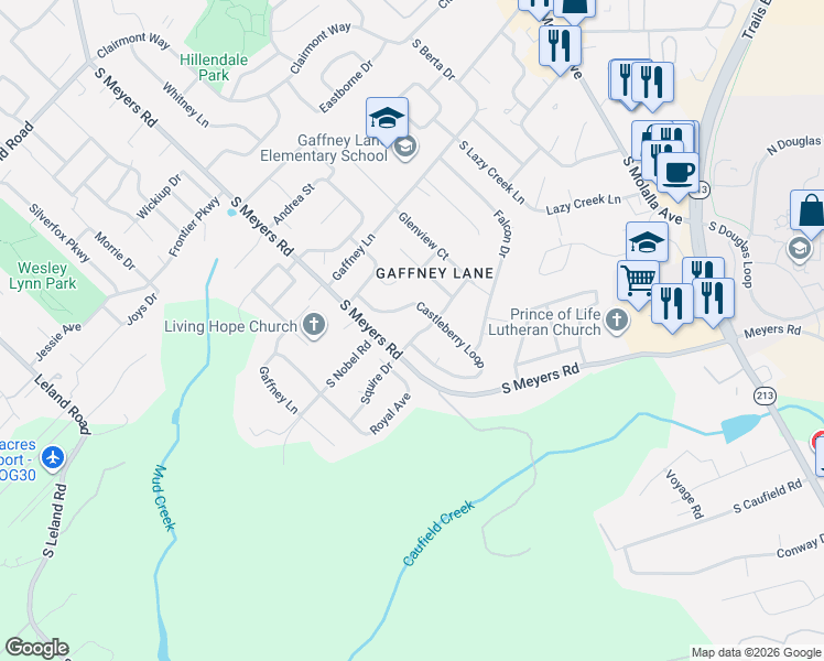 map of restaurants, bars, coffee shops, grocery stores, and more near 19783 Castleberry Loop in Oregon City