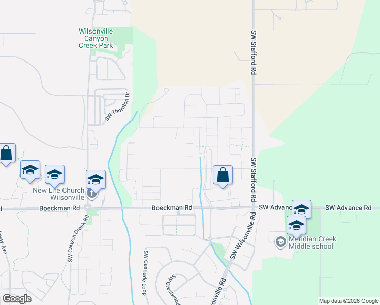 map of restaurants, bars, coffee shops, grocery stores, and more near 7035 Southwest Alder Street in Wilsonville