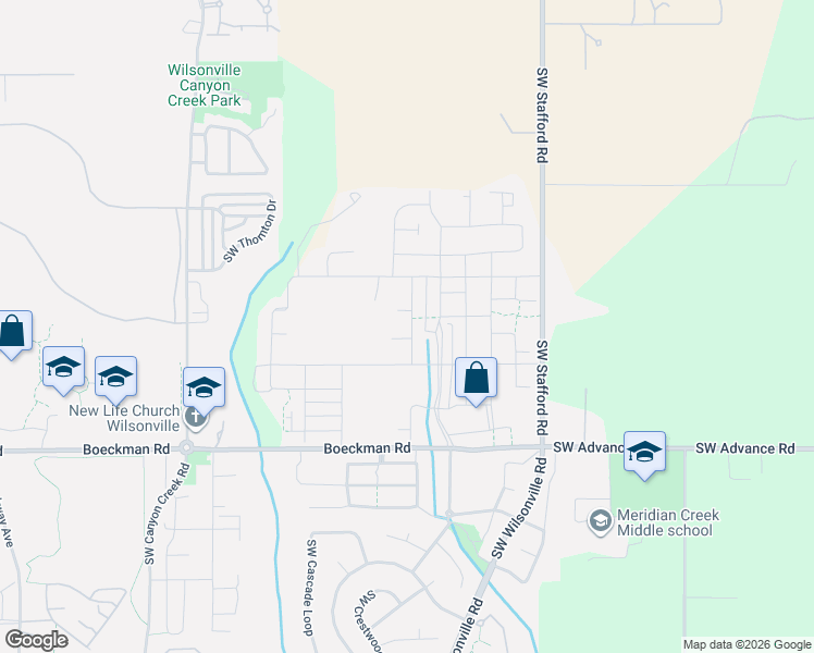 map of restaurants, bars, coffee shops, grocery stores, and more near 7035 Southwest Alder Street in Wilsonville