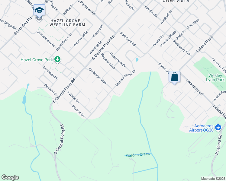 map of restaurants, bars, coffee shops, grocery stores, and more near 19588 South Central Point Road in Oregon City
