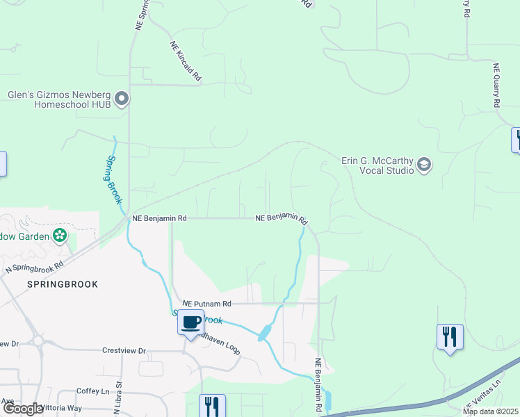 map of restaurants, bars, coffee shops, grocery stores, and more near 14455 Northeast Rex Hill Court in Newberg