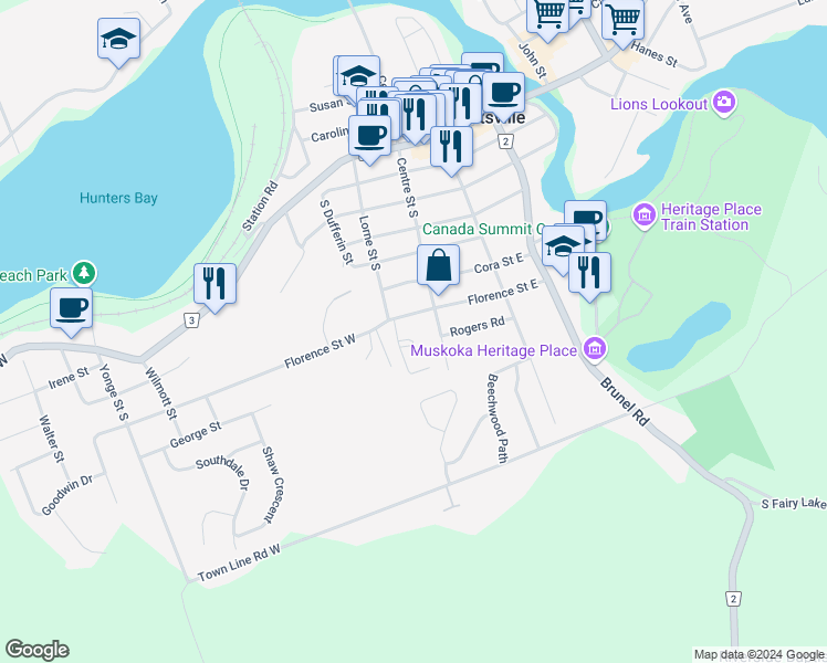 map of restaurants, bars, coffee shops, grocery stores, and more near 8 Anthony Court in Huntsville