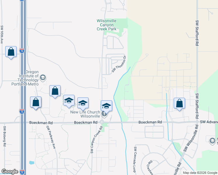 map of restaurants, bars, coffee shops, grocery stores, and more near 27438 Southwest Copper Creek Loop in Wilsonville