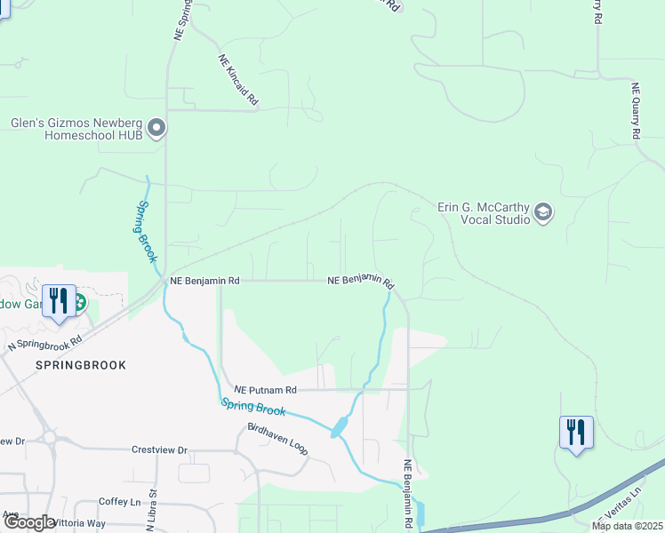 map of restaurants, bars, coffee shops, grocery stores, and more near 14455 Northeast Rex Hill Court in Newberg