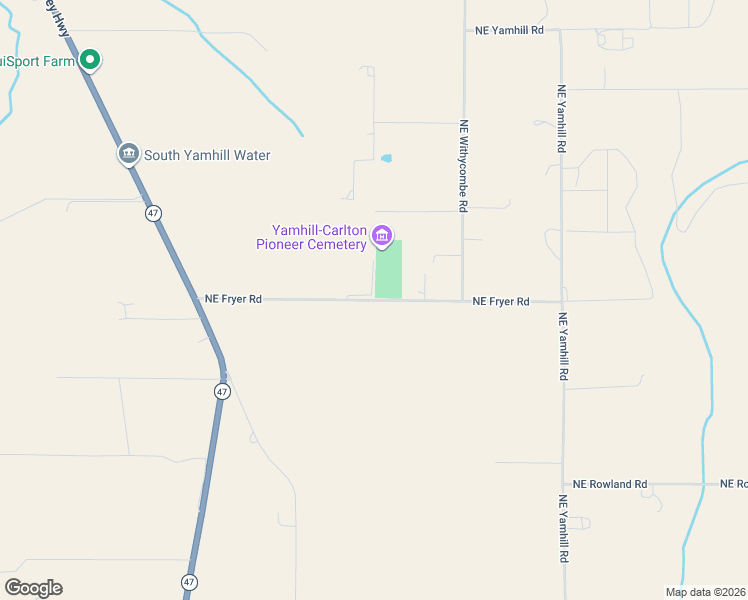 map of restaurants, bars, coffee shops, grocery stores, and more near Northeast Fryer Road in Yamhill County