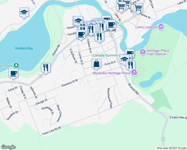 map of restaurants, bars, coffee shops, grocery stores, and more near 8 Anthony Court in Huntsville