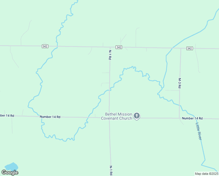 map of restaurants, bars, coffee shops, grocery stores, and more near N-1 Road in Wallace