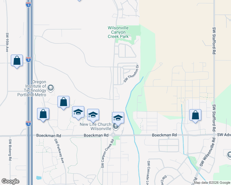 map of restaurants, bars, coffee shops, grocery stores, and more near 27442 Southwest Copper Creek Loop in Wilsonville