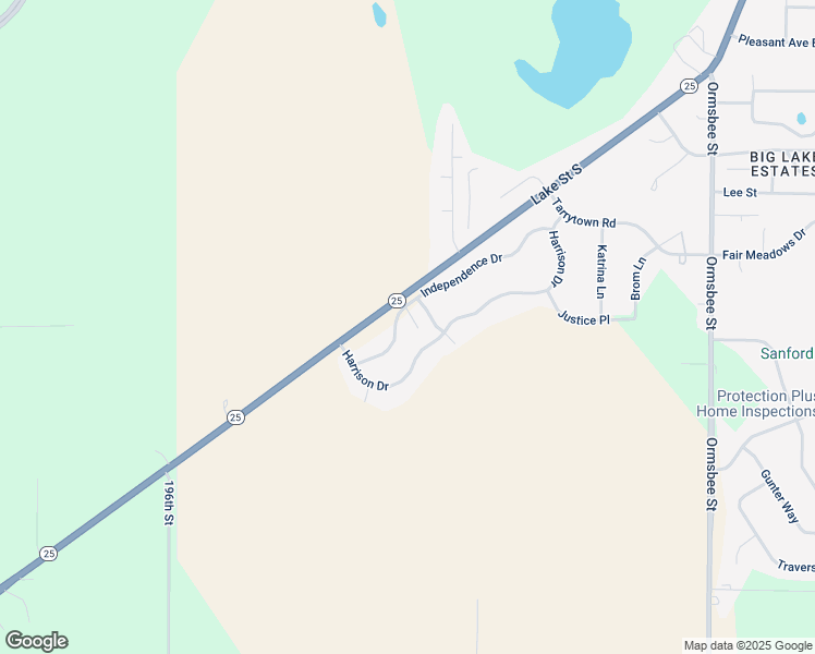 map of restaurants, bars, coffee shops, grocery stores, and more near 816 Independence Drive in Big Lake