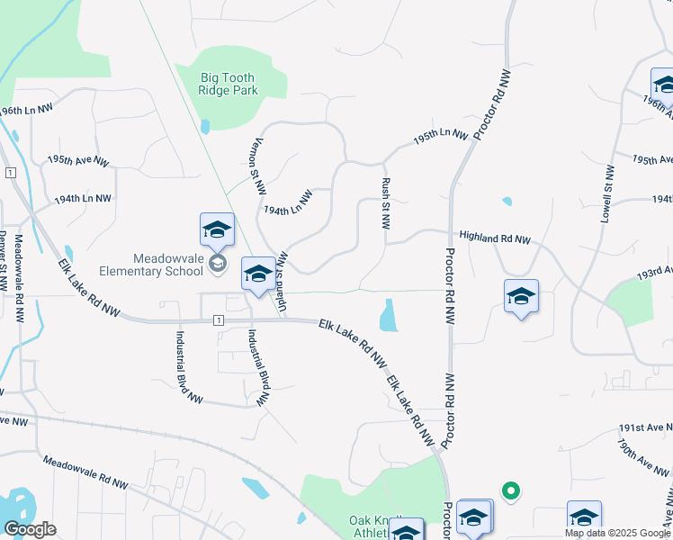 map of restaurants, bars, coffee shops, grocery stores, and more near 12380 193rd Lane Northwest in Elk River