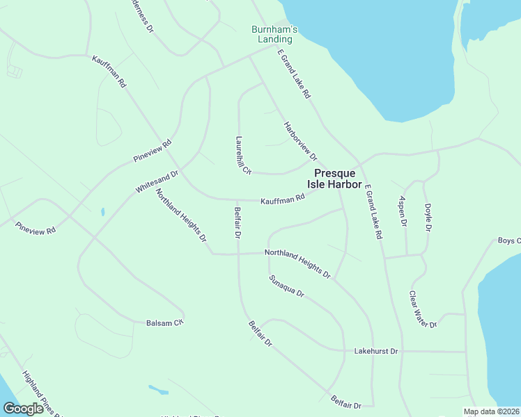 map of restaurants, bars, coffee shops, grocery stores, and more near 6627-6839 Kauffman Road in Presque Isle