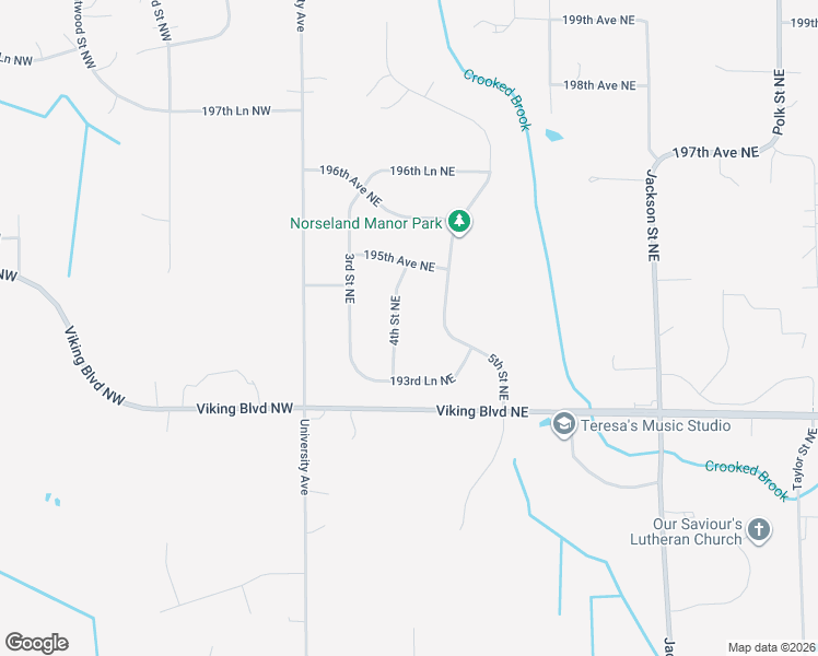 map of restaurants, bars, coffee shops, grocery stores, and more near 19444 5th Street Northeast in East Bethel
