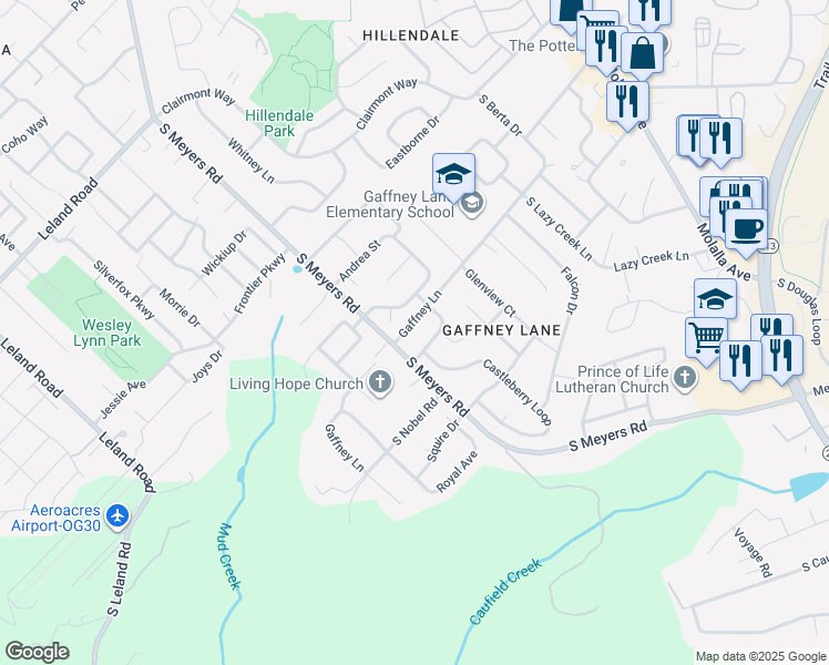 map of restaurants, bars, coffee shops, grocery stores, and more near 13316 Gaffney Lane in Oregon City