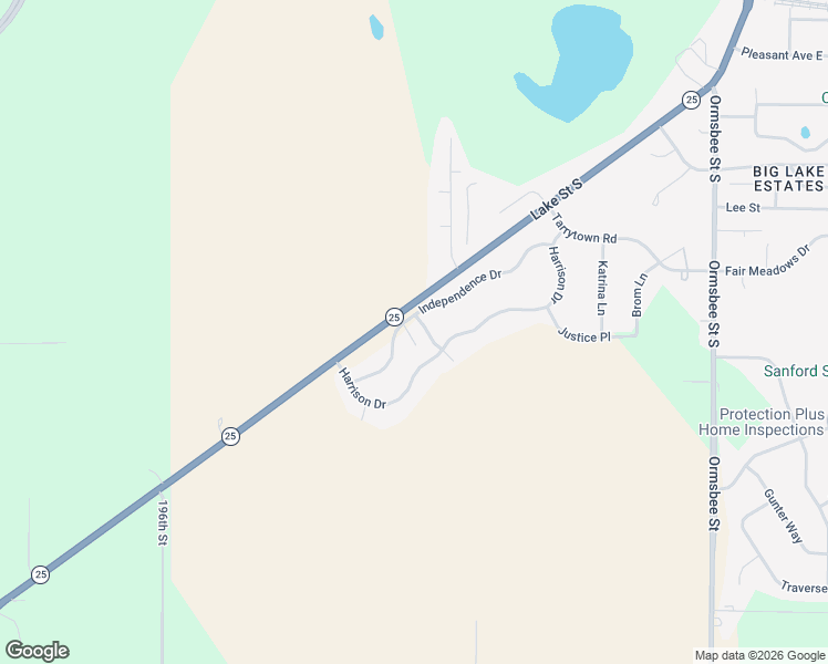 map of restaurants, bars, coffee shops, grocery stores, and more near 816 Independence Drive in Big Lake