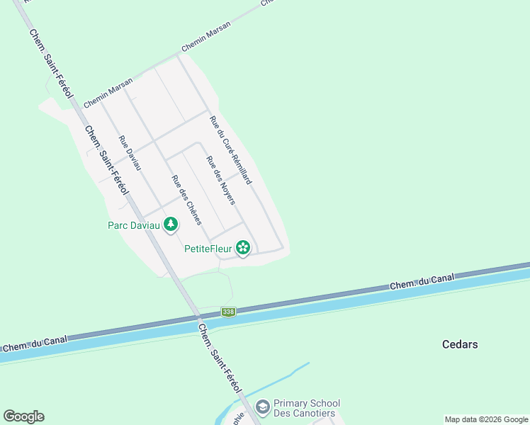map of restaurants, bars, coffee shops, grocery stores, and more near 451 Rue du Curé Rémillard in Les Cèdres
