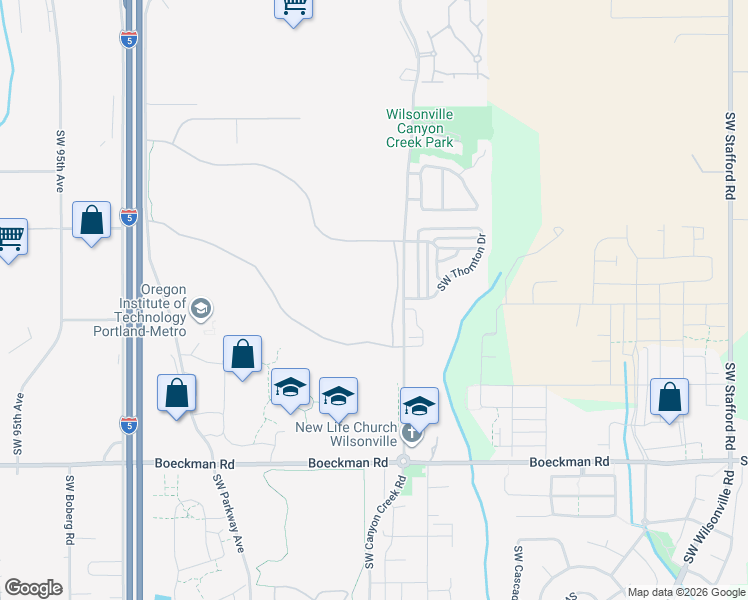 map of restaurants, bars, coffee shops, grocery stores, and more near 27301 Southwest Canyon Creek Road in Wilsonville