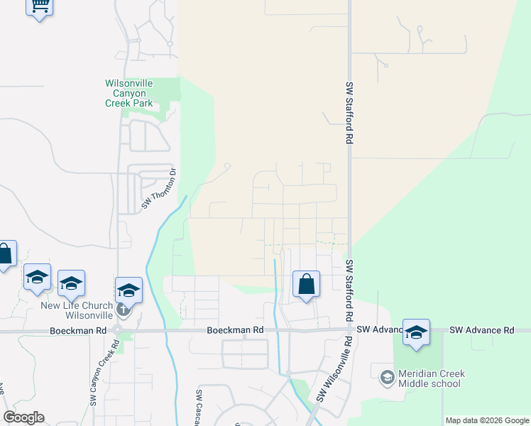 map of restaurants, bars, coffee shops, grocery stores, and more near 6997 Southwest Frog Pond Lane in Wilsonville