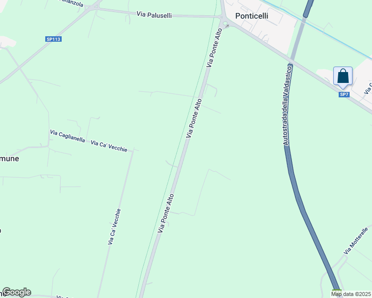 map of restaurants, bars, coffee shops, grocery stores, and more near 5 Via Ponte Alto in Provincia di Vicenza