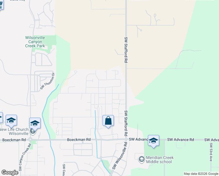 map of restaurants, bars, coffee shops, grocery stores, and more near 6760 Southwest Windflower Street in Wilsonville