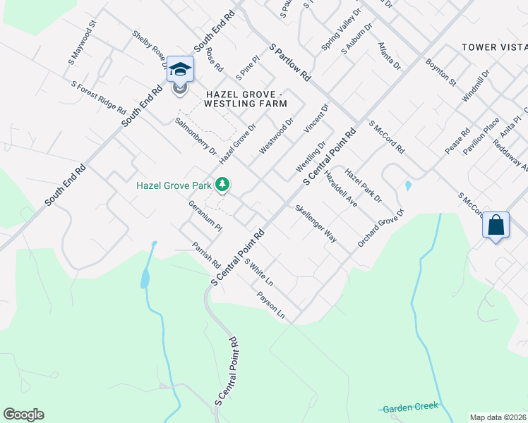 map of restaurants, bars, coffee shops, grocery stores, and more near 19592 South Central Point Road in Oregon City