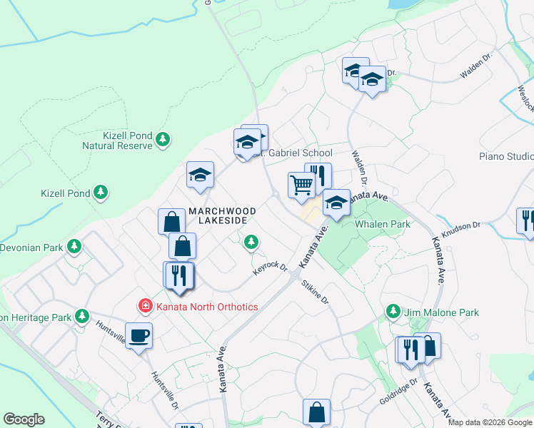 map of restaurants, bars, coffee shops, grocery stores, and more near 608 Remnor Avenue in Ottawa