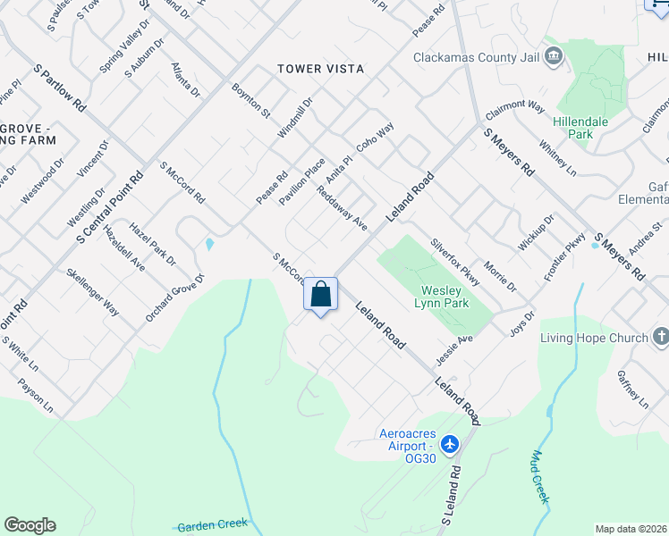 map of restaurants, bars, coffee shops, grocery stores, and more near 19575 Leland Road in Oregon City