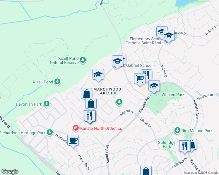 map of restaurants, bars, coffee shops, grocery stores, and more near in Ottawa