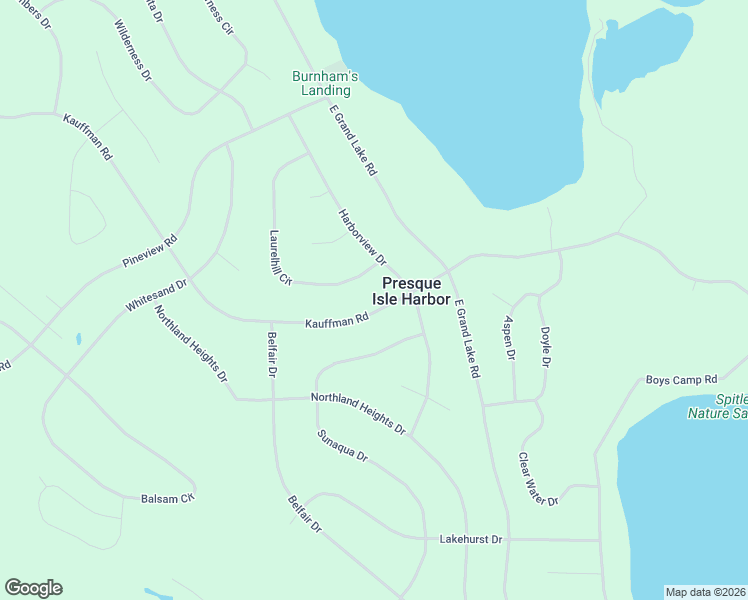 map of restaurants, bars, coffee shops, grocery stores, and more near 6728-6760 Kauffman Road in Presque Isle