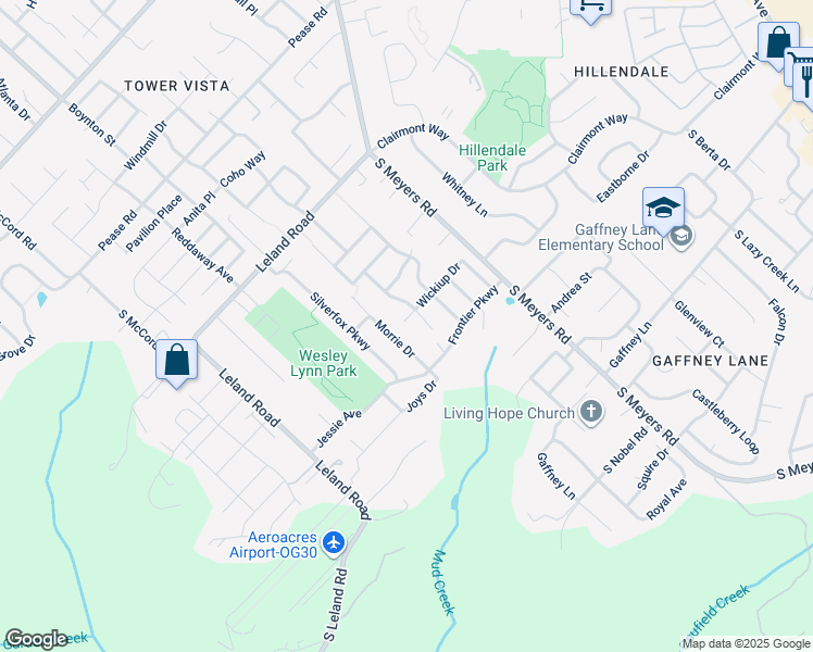 map of restaurants, bars, coffee shops, grocery stores, and more near 19553 Morrie Drive in Oregon City