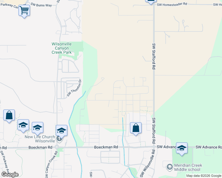 map of restaurants, bars, coffee shops, grocery stores, and more near 6901 Southwest Frog Pond Lane in Wilsonville