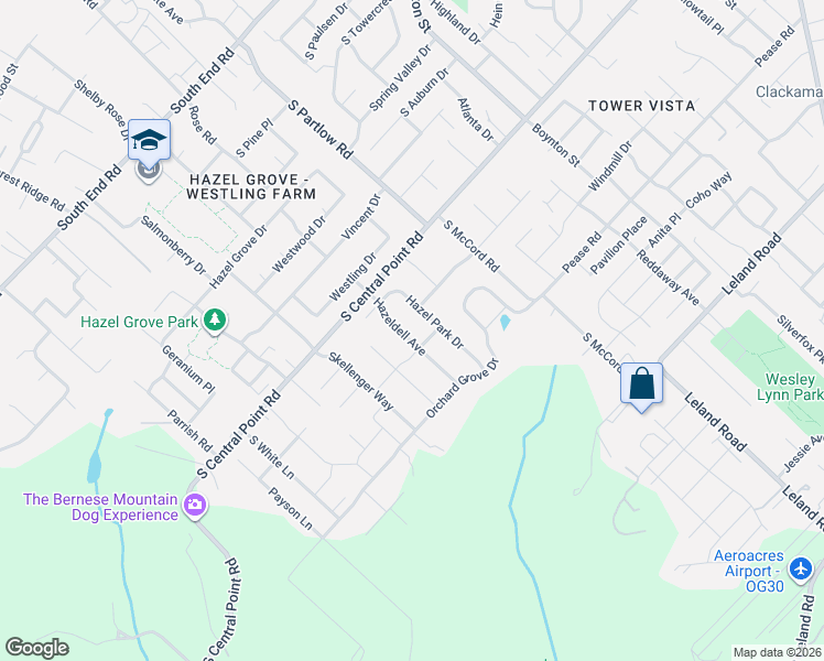 map of restaurants, bars, coffee shops, grocery stores, and more near 12060 Hazeldell Avenue in Oregon City