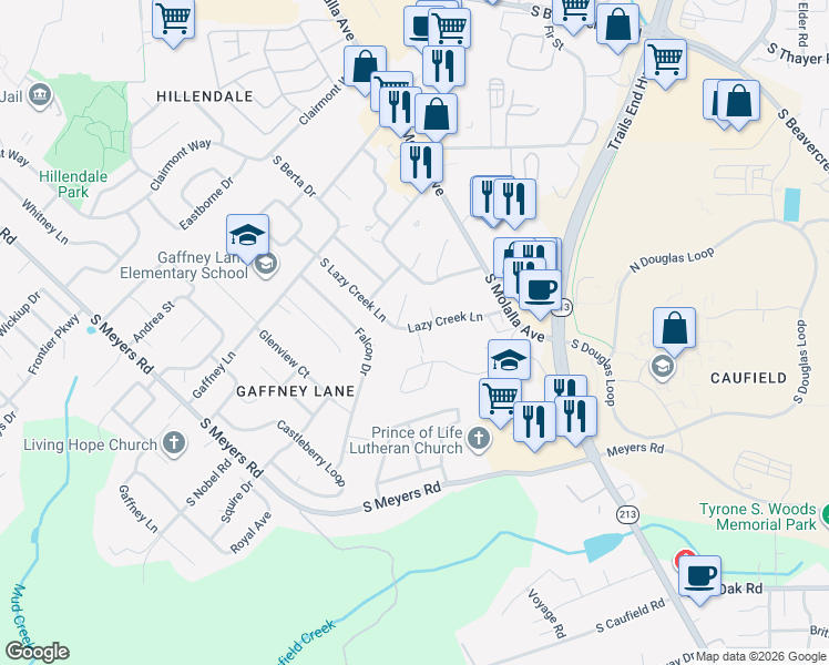 map of restaurants, bars, coffee shops, grocery stores, and more near 13770 Lazy Creek Lane in Oregon City