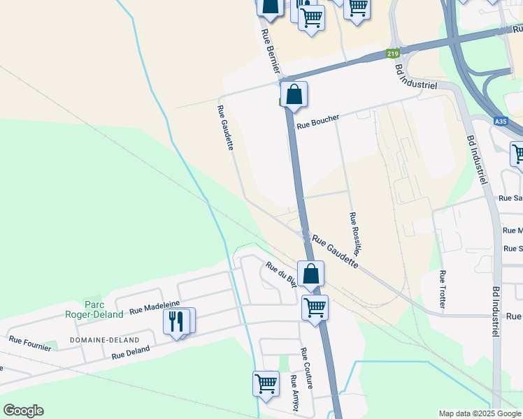 map of restaurants, bars, coffee shops, grocery stores, and more near 1000 Rue Gaudette in Saint-Jean-sur-Richelieu