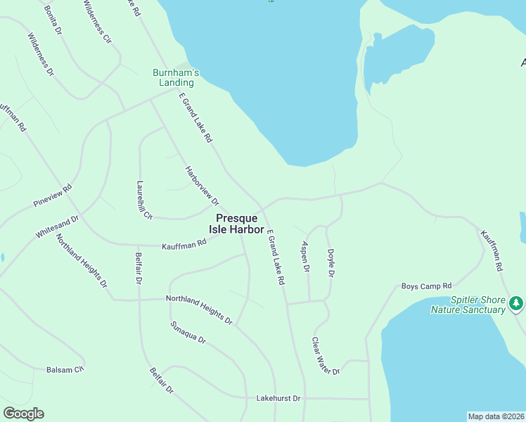 map of restaurants, bars, coffee shops, grocery stores, and more near 6786 East Grand Lake Road in Presque Isle Harbor