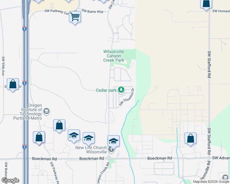 map of restaurants, bars, coffee shops, grocery stores, and more near 27100 Southwest Wood Avenue in Wilsonville